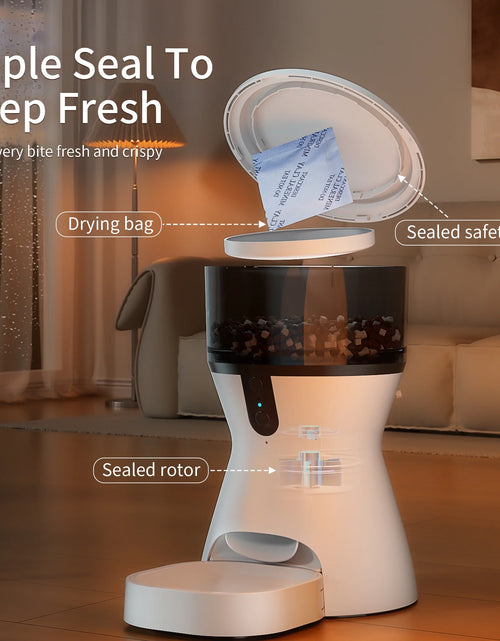 Load image into Gallery viewer, Automatic Cat Feeders 2.4G Wifi, Automatic Dog Food Dispenser, Timed Pet Feeder with 10S Dining Voice Record, 20 Cups/4L Smart Pet Feeder, Auto Pet Feeder for Cats and Small Dogs
