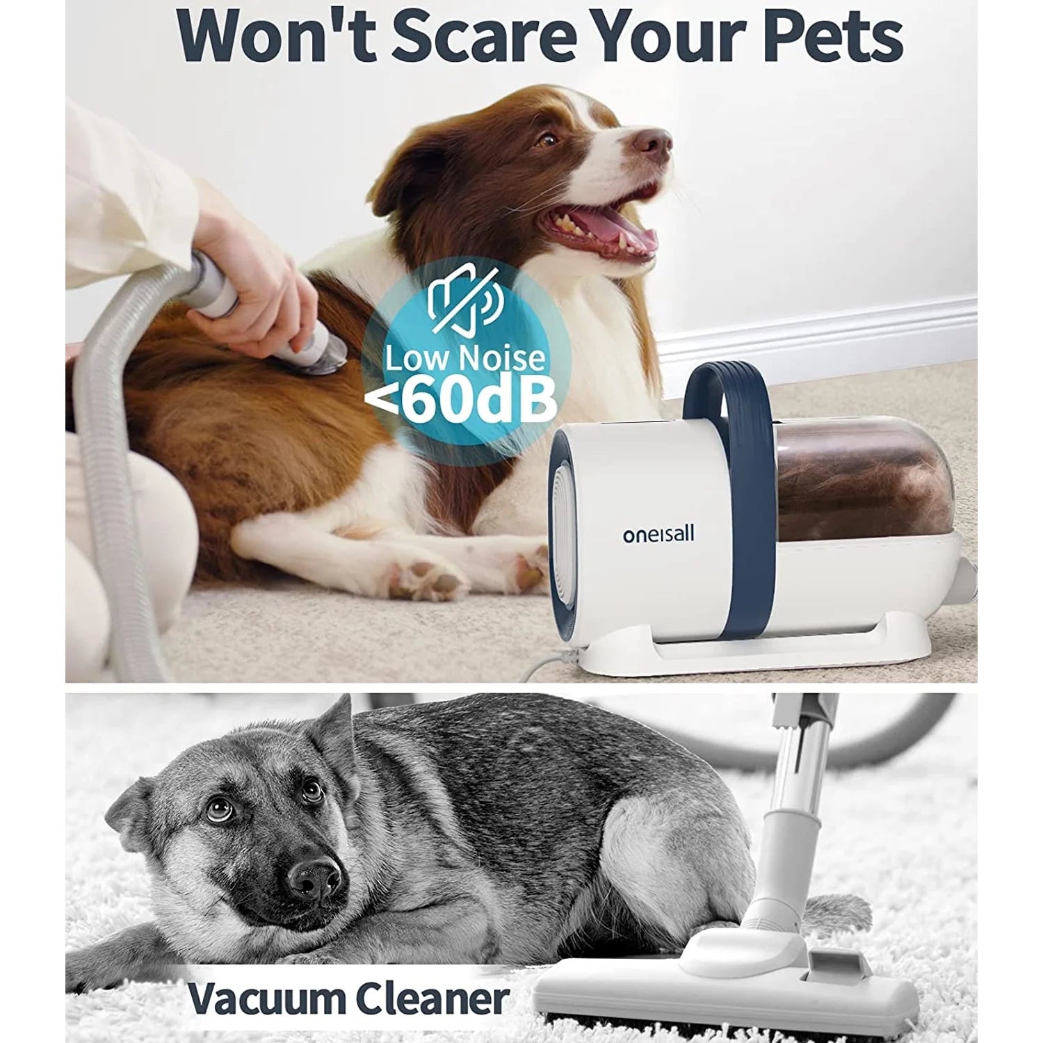Kit De Aseo Para Perros 7 En 1, Aspiradora De Aseo Para Mascotas De Bajo Ruido Con Vaso De Polvo De 1.5 L, Aspiradora Para Perros Para Desprendimiento Y Aseo, Con 7 Herramientas Profesionales De Aseo Para Perros, Gatos, Pelo De Mascotas Y Limpieza Del Hogar, Morado