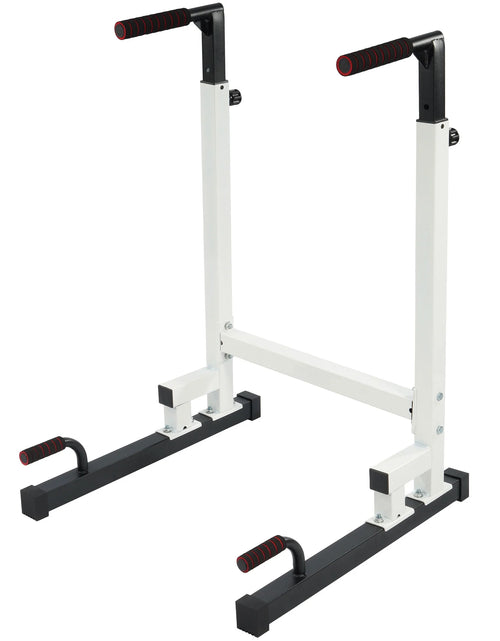 Load image into Gallery viewer, Steel Frame Dip Station with Adjustable Height, 500 Lb Weight Capacity, White
