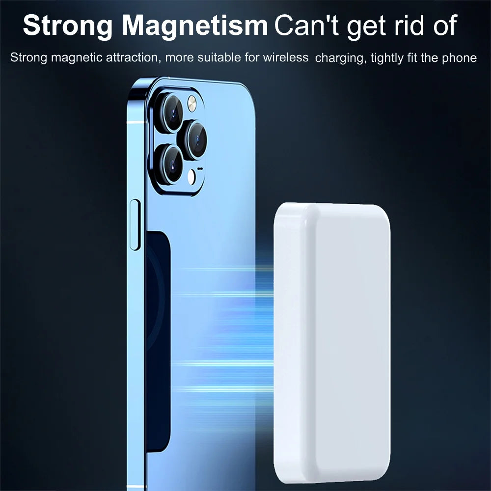Cargador Portátil Inalámbrico Mini Magnético 5000Mah/10,000Mah Energía Móvil Para Iphone 15/14/13/12/Mini/Pro/Pro M Ax-Gray