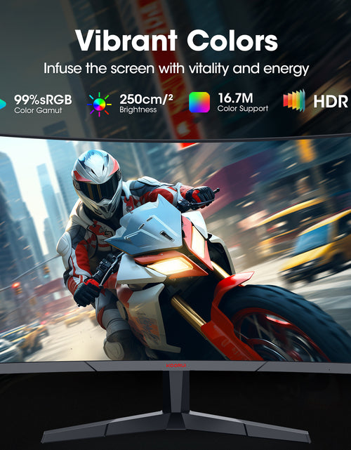 Load image into Gallery viewer, Monitor Gamer Curvo De 27 Pulgadas, Monitores De Computadora FHD De 180Hz, 100% Srgb, Adaptive-Sync, 27E6CA
