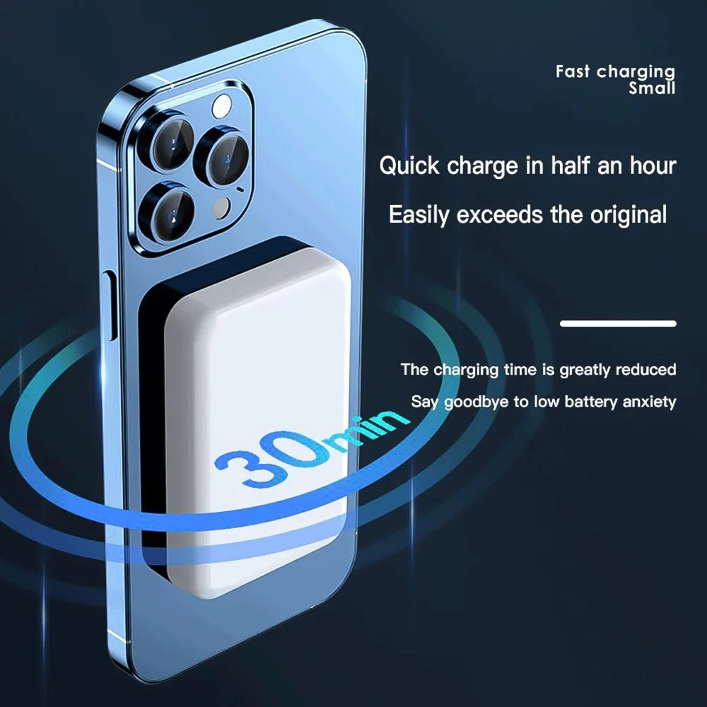 Cargador Portátil Inalámbrico Mini Magnético 5000Mah/10,000Mah Energía Móvil Para Iphone 15/14/13/12/Mini/Pro/Pro M Ax-Gray