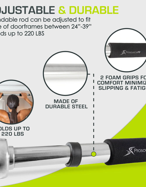 Load image into Gallery viewer, Heavy Duty Doorway Mount Pull Up/Chin-Up Bar, Adjustable with Foam Grips for Home Workouts
