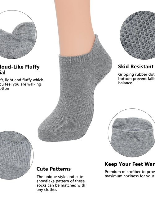 Load image into Gallery viewer, Women'S Non Slip Socks Grip Socks for Women Pilates Towless Grippy Cotton Yoga Socks 3 Pairs
