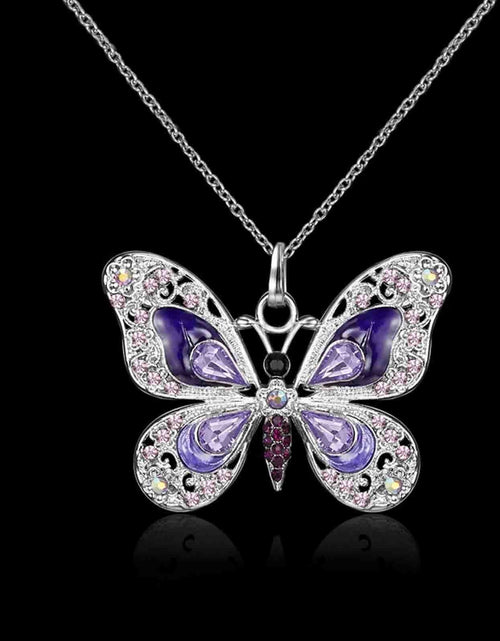 Load image into Gallery viewer, Vikakiooze Regalos Del Día De La Madre Collar De Mariposa, Collares Colgantes De Joyería De Ópalo Para Mujeres, Collares De Plata Para Mujeres, Regalos Para Niñas Para El Día De San Valentín De Cumpleaños
