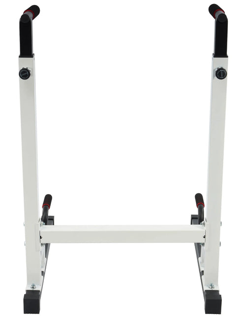 Load image into Gallery viewer, Steel Frame Dip Station with Adjustable Height, 500 Lb Weight Capacity, White
