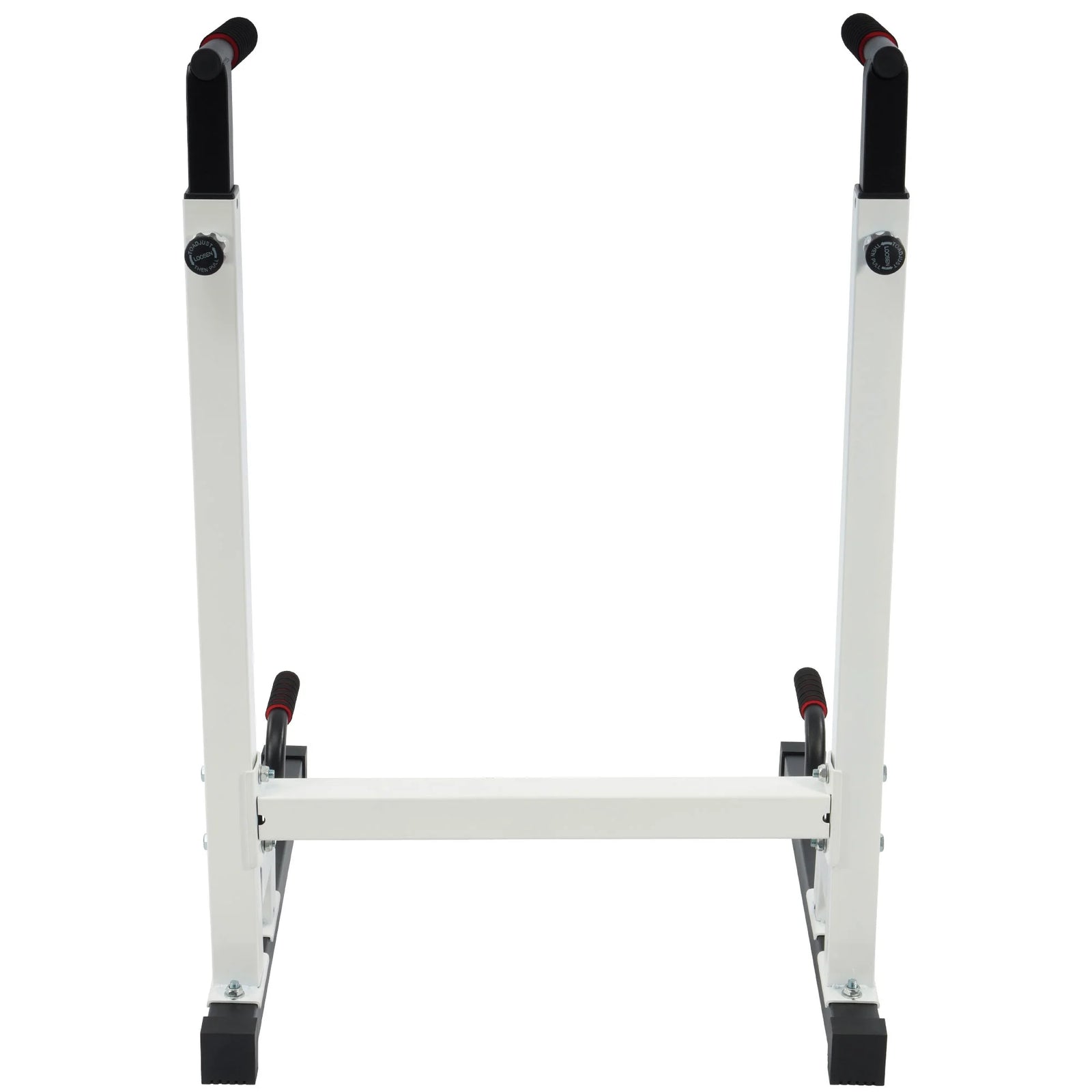 Steel Frame Dip Station with Adjustable Height, 500 Lb Weight Capacity, White