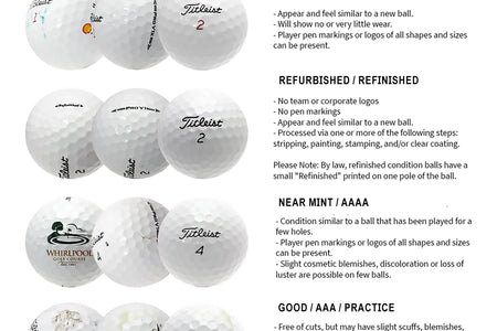 Mixed Golf Ball Brands, Mint/ 5A/ AAAAA Quality, 48 Pack, White