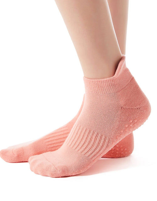 Load image into Gallery viewer, Women'S Non Slip Socks Grip Socks for Women Pilates Towless Grippy Cotton Yoga Socks 3 Pairs
