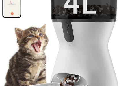 Automatic Cat Feeders 2.4G Wifi, Automatic Dog Food Dispenser, Timed Pet Feeder with 10S Dining Voice Record, 20 Cups/4L Smart Pet Feeder, Auto Pet Feeder for Cats and Small Dogs