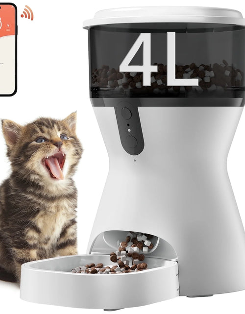 Load image into Gallery viewer, Automatic Cat Feeders 2.4G Wifi, Automatic Dog Food Dispenser, Timed Pet Feeder with 10S Dining Voice Record, 20 Cups/4L Smart Pet Feeder, Auto Pet Feeder for Cats and Small Dogs
