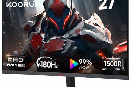 Monitor Gamer Curvo De 27 Pulgadas, Monitores De Computadora FHD De 180Hz, 100% Srgb, Adaptive-Sync, 27E6CA