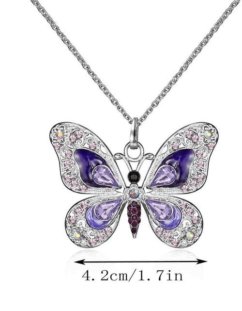 Load image into Gallery viewer, Vikakiooze Regalos Del Día De La Madre Collar De Mariposa, Collares Colgantes De Joyería De Ópalo Para Mujeres, Collares De Plata Para Mujeres, Regalos Para Niñas Para El Día De San Valentín De Cumpleaños
