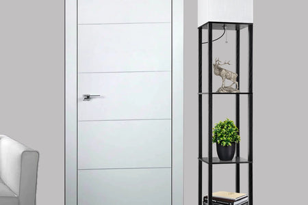 Lámparas De Pie Con Repisas De 63" Para Sala De Estar Dormitorio Oficina  Madera Modernas Lámparas De Pie Negras