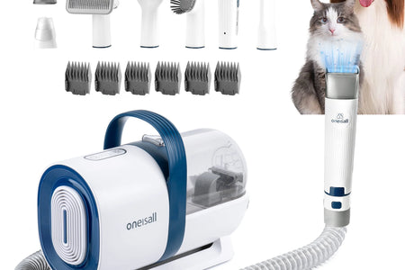 Kit De Aseo Para Perros 7 En 1, Aspiradora De Aseo Para Mascotas De Bajo Ruido Con Vaso De Polvo De 1.5 L, Aspiradora Para Perros Para Desprendimiento Y Aseo, Con 7 Herramientas Profesionales De Aseo Para Perros, Gatos, Pelo De Mascotas Y Limpieza Del Hogar, Morado