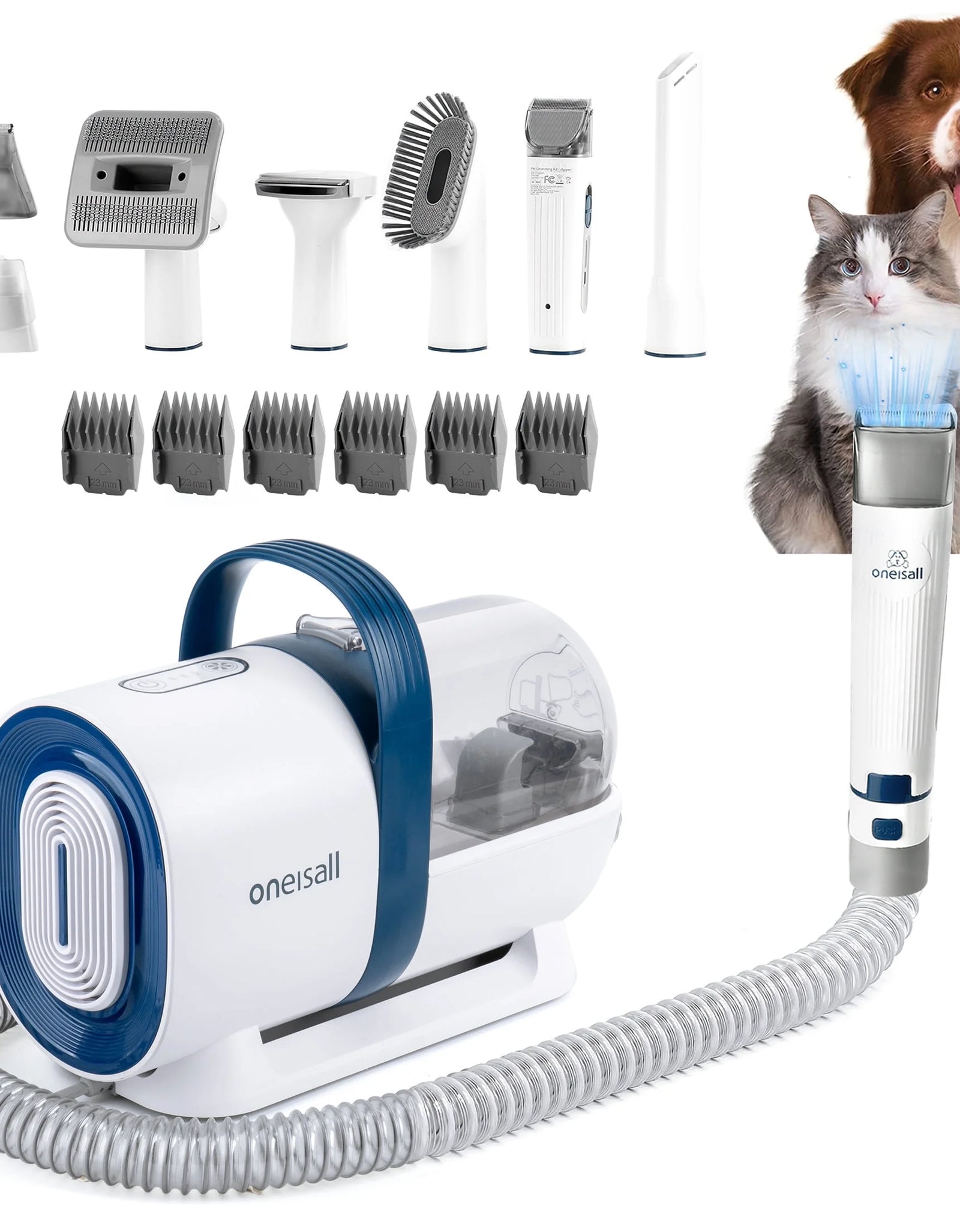 Kit De Aseo Para Perros 7 En 1, Aspiradora De Aseo Para Mascotas De Bajo Ruido Con Vaso De Polvo De 1.5 L, Aspiradora Para Perros Para Desprendimiento Y Aseo, Con 7 Herramientas Profesionales De Aseo Para Perros, Gatos, Pelo De Mascotas Y Limpieza Del Hogar, Morado