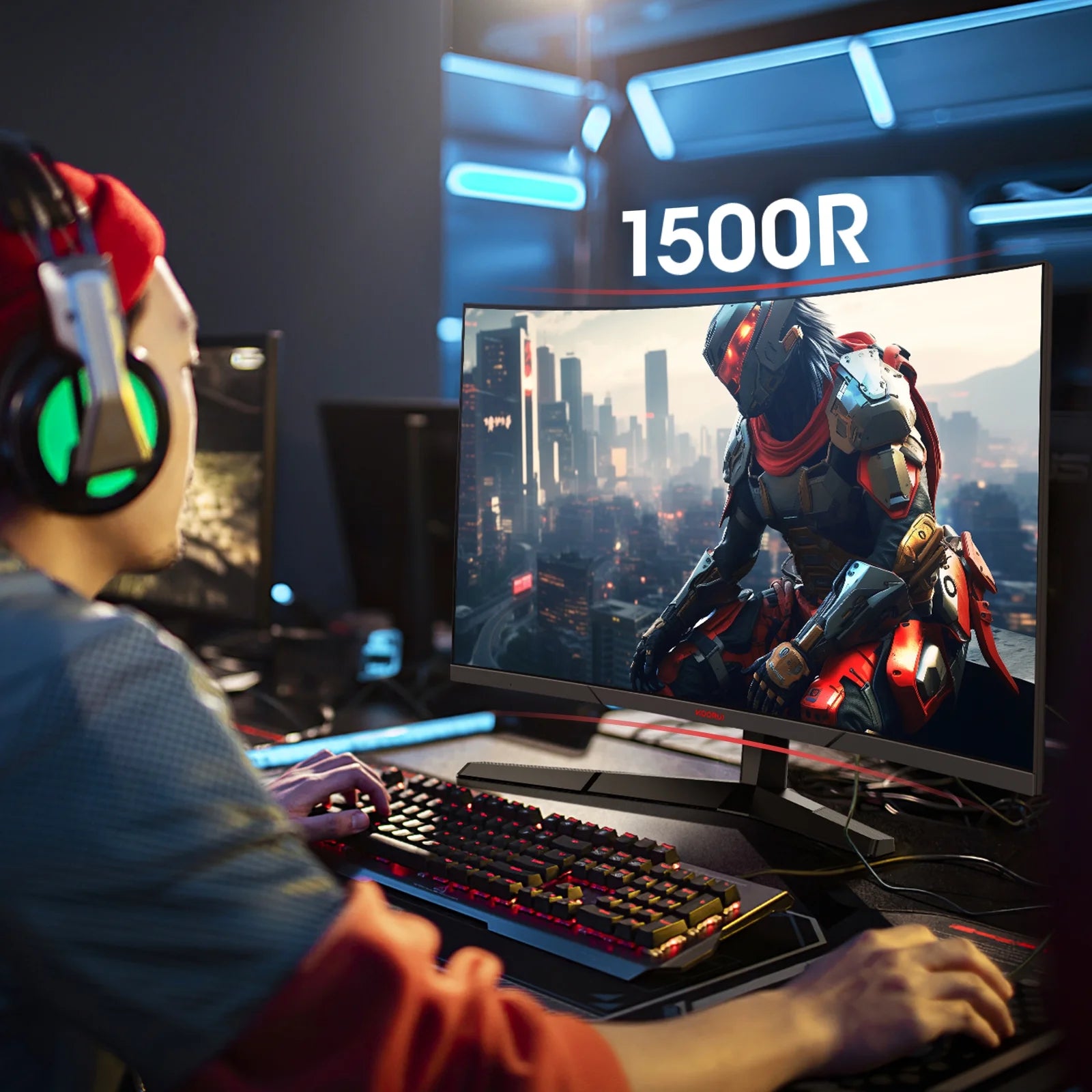 Monitor Gamer Curvo De 27 Pulgadas, Monitores De Computadora FHD De 180Hz, 100% Srgb, Adaptive-Sync, 27E6CA