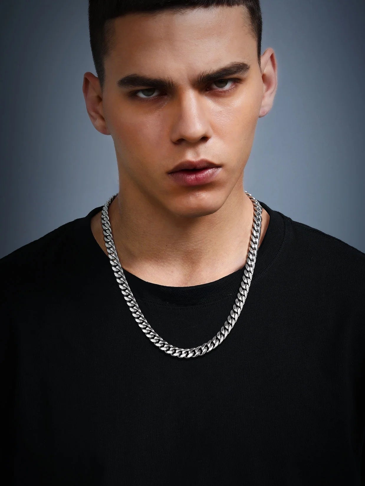 Collares Hip Hop Para Hombre Cadenas Cubanas Tipo Curb 20Inch 10Mm Cadenas De Acero Inoxidable Collar Del Día Del Padre Regalo Para Hombre Papá Hijo