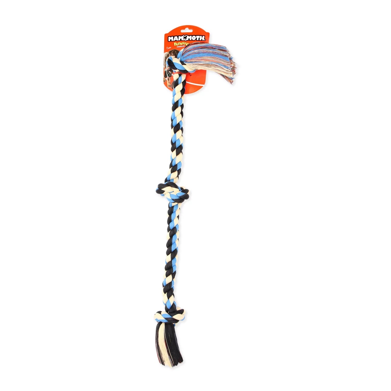 Flossy Masticables Mezcla De Algodón 3 Nudos Cuerda Tirador Perro Juguete, Extra Grande, 36"