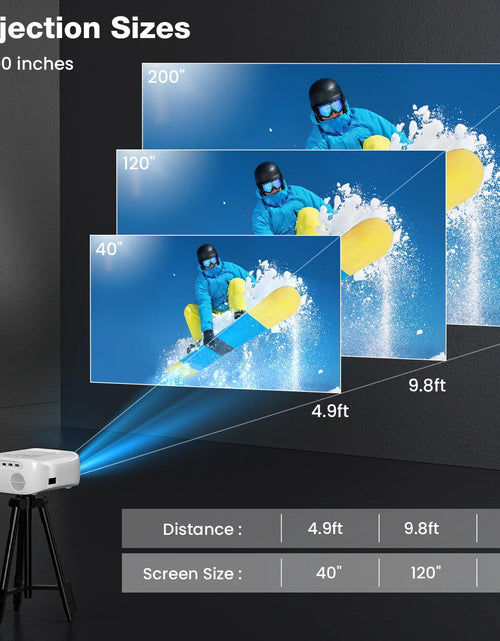 Load image into Gallery viewer, Proyector Mini Portátil Con Wifi Y Bluetooth Y Altavoz, Proyector Nativo 1080P 4K Compatible Con Cine En Casa, Campamento Y Películas Al Aire Libre
