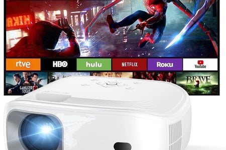 Proyector Mini Portátil Con Wifi Y Bluetooth Y Altavoz, Proyector Nativo 1080P 4K Compatible Con Cine En Casa, Campamento Y Películas Al Aire Libre