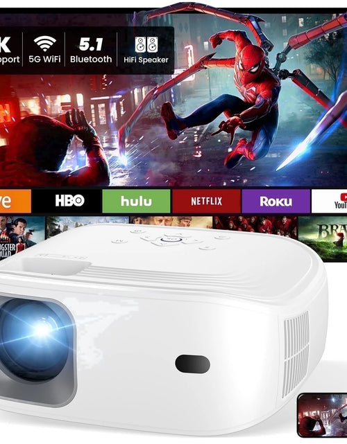 Load image into Gallery viewer, Proyector Mini Portátil Con Wifi Y Bluetooth Y Altavoz, Proyector Nativo 1080P 4K Compatible Con Cine En Casa, Campamento Y Películas Al Aire Libre
