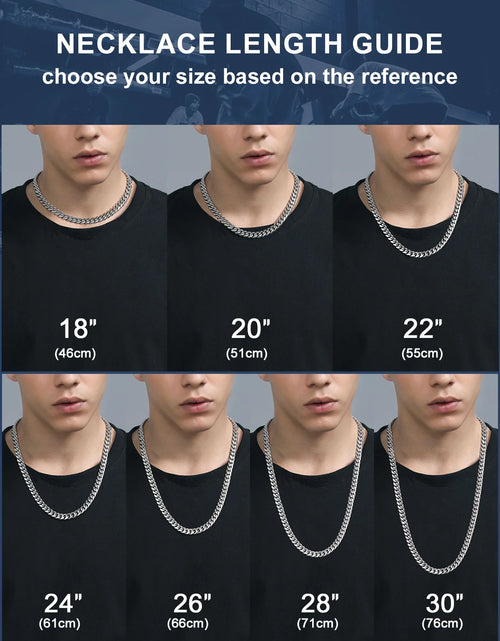 Load image into Gallery viewer, Collares Hip Hop Para Hombre Cadenas Cubanas Tipo Curb 20Inch 10Mm Cadenas De Acero Inoxidable Collar Del Día Del Padre Regalo Para Hombre Papá Hijo
