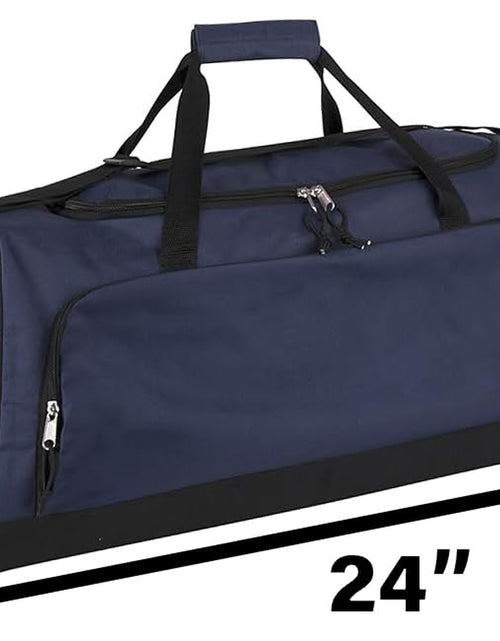 Load image into Gallery viewer, 24 Inch 55 Liter Weekender Overnight Duffel Shoulder Bag for Men, Women, Teens, Gym, Travel, Sports and Recreation in Navy Blue
