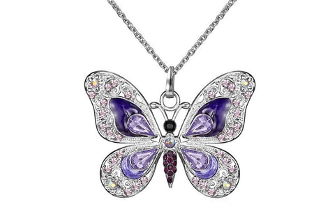 Vikakiooze Regalos Del Día De La Madre Collar De Mariposa, Collares Colgantes De Joyería De Ópalo Para Mujeres, Collares De Plata Para Mujeres, Regalos Para Niñas Para El Día De San Valentín De Cumpleaños