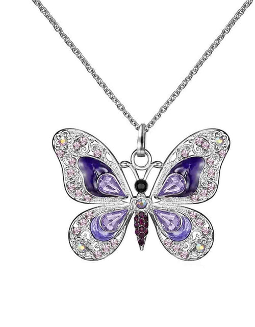 Load image into Gallery viewer, Vikakiooze Regalos Del Día De La Madre Collar De Mariposa, Collares Colgantes De Joyería De Ópalo Para Mujeres, Collares De Plata Para Mujeres, Regalos Para Niñas Para El Día De San Valentín De Cumpleaños
